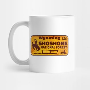 Shoshone National Forest License Plate Wyoming Rusted Mug